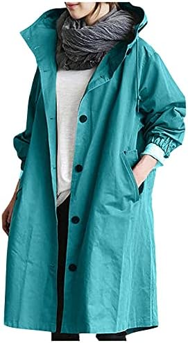 Foviguo плус големина женски палта, модерни пролетни преголеми палта дами со целосен ракав за работа полиестерско копче надолу со