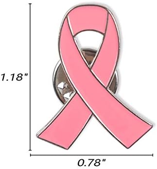 20 парчиња розова лента за рак на рак на дојка - иглички за прибирање средства за прибирање финансиски средства за добротворни