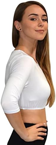 Кошер случајна женска скромна обвивка со висока врата, обвиткана обвивка - Вискоза Спандекс 3-4 база на ракав пулвер врвот