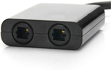 Оптички аудио разделување на Xiaokeis, 2 на 1 надвор Заменска замена на оптички кабел за раздвојување на оптички кабел, оптички сплитер со двојна порта оптички адаптер з