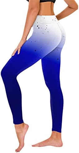 Хеланки за жени без преглед на атлетски јога панталони градиент графички истегнат задникот за задник салата лесна плен тесен тесен