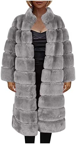 Womenените меки faux Fur Long Count Луксузна зимска топла јакна плус Големина задебелен парк Овер -палто трендовски надворешна облека за
