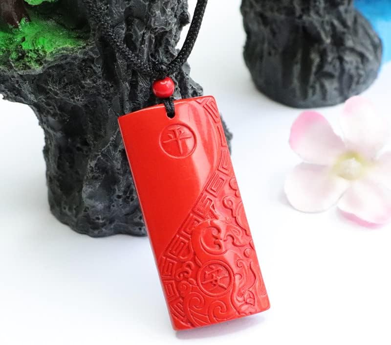 正品 朱砂 吉祥 吊坠 红 砂 挂件 挂件 Оригинален cinnabar auspiticious and Safe Dragon приврзок црвен песок со црвен песок