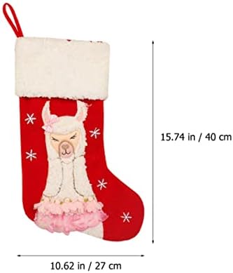 Zerodeko 3 парчиња орнаменти на Божиќни чорапи за семејна торба плишано дрво божиќна чорап, држач за чување камин тематски приврзоци за складирање шема третираат торби