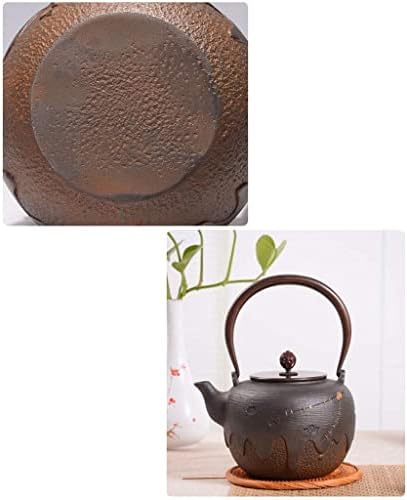 Кетта чајник чајник керамика Голем леано железо чајник со необичен оксидиран внатрешен wallид за лабав чај од лисја и чајни чај, шпорет
