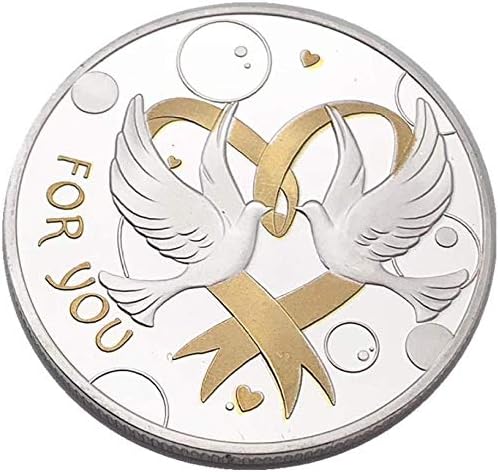 Руски Љубовни Птици Двобојна Комеморативна Колекција На Монети Во Форма На Срце Танабата Двојка Сребрени Монети Подароци За Собирање Копии