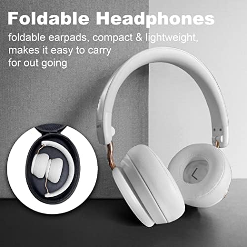 Hmusic Bluetooth Слушалки, На Слушалки За Уши, Bluetooth 5.1 или Жична Врска, 32h Playtime Меки Протеински Кожни Чаши За Уши Безжични