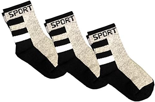 Пакет на мали момчиња од 3 спортски чорапи, густ атлетски стил по избор на бои