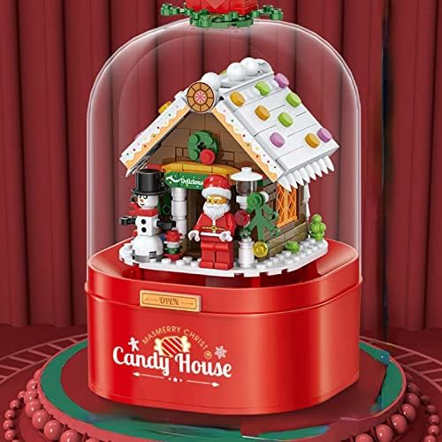 Dyizu Божиќна снежна куќа музичка кутија светлина Дедо Мраз за одмор тули играчки подарок Божиќен снег тули 1050g