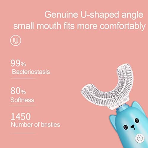 Зитиани симпатична детска електрична четка за заби во форма на облик на облик на облик на У - 360 ° Темелна масажа за чистење Масажа
