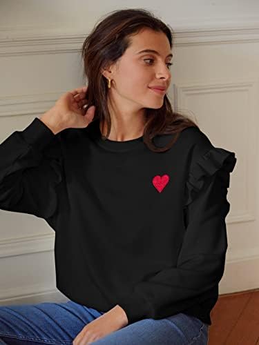 Psyna Sweetshirt за жени- срцев везел за тресење на маички