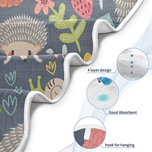 Ксигуа еж Бебе бања крпа, симпатична ултра мека апсорбирана качулка за бебиња новороденче, новороденче и дете, 30 x 30 инчи