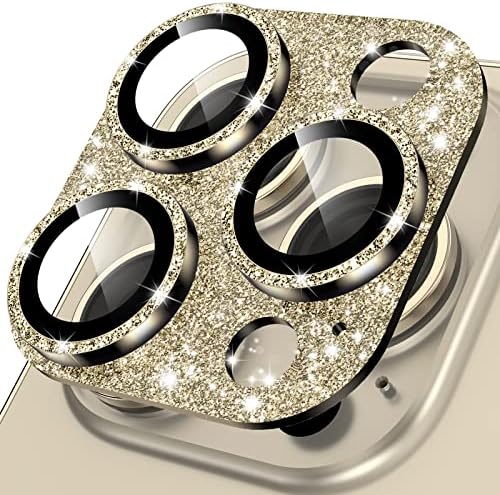 IWXTW за iPhone 13 Pro/iPhone 13 Pro Max Заштитник На Објективот На Фотоапаратот, [4-Ти Генерал Нов Дизајн На Блинг] Сјај Сјаен Дијамантски Метален Прстен Калено Стакло Заштитник На