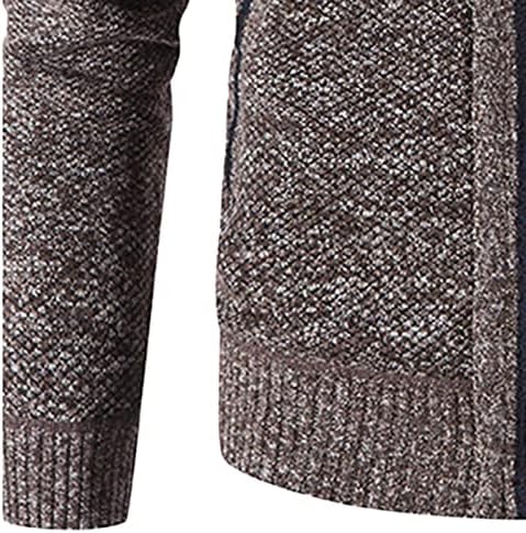 Машки целосен патент на кардиган џемпери Редовно вклопување фланел Поставена плетена кардиганс патент густ плетен џемпер палто