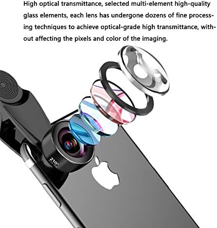Munchbox.com Телефонски леќи 120 ° Макро со широк агол + 210 ° Fisheye леќи 7 во 1 сет Универзални леќи за надворешни фотоапарати,
