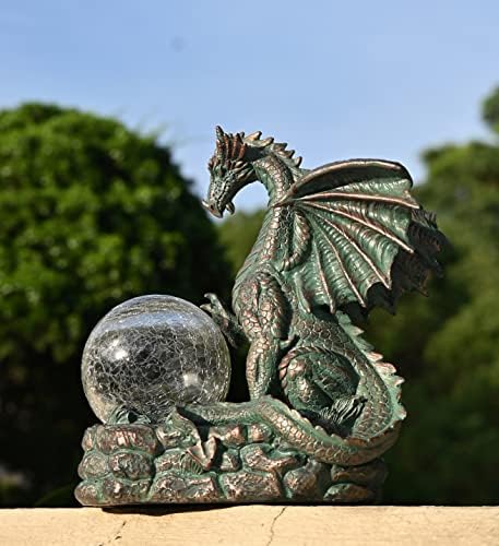 Колекции на Тереза ​​соларни змејови градинарски декор пакет | Змеј градинарски декор со соларна светлина за надворешни тремови