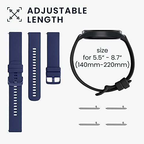 KWMobile Watch Bands компатибилен со Smartwatch Blackview X1 - Сет на ленти од 2 замена силиконски опсег - црна/темно сина боја