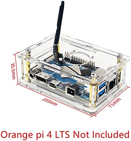 Csyanxing 1 сет акрилик чиста кутија заштитна кутија со вентилатор за ладење на топлина за портокалова пи 4 ЛТС