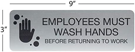 Вработените во Sblabels мора да ги мијат рацете во затворено лесна лепило за лепило и wallидни знаци за ресторани и мали бизниси 3 x 9 - јавор
