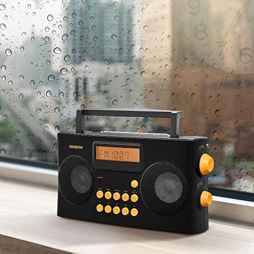 Sangean PR-D17 AM/FM-RDS преносно радио специјално дизајнирано за визуелно оштетен со корисни водени гласовни инструкции, црни, 10 станици за