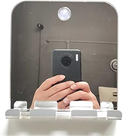 SM Sunnimix Deluxe Anti-Fog Toush Mirror, огледало за бричење без магла со чаша за вшмукување, со 3 куки за висечка четка за