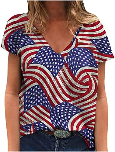 САД знаме Дупе Тенок тунис Бистиерски жени со краток ракав за кратки ракави, деколте, случајни блузи, камизолни маички дами
