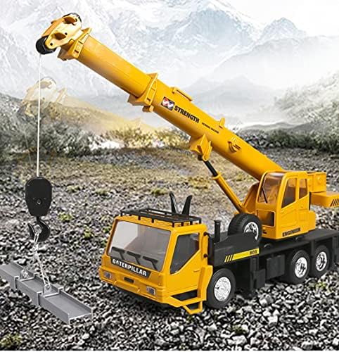 WEECOC RC Crane Construction Tractor Tractor Далечински управувач голем кран камион со светло и звук на полнење електроника хоби