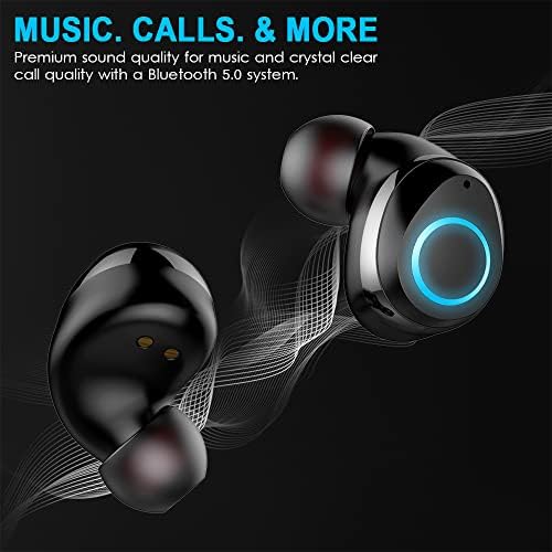 Безжична Слушалка, Bluetooth 5.1 Слушалки СО HD Mic, 2023 Мини Bluetooth Слушалки Длабок Бас, 30h IP7 Водоотпорни Безжични Слушалки, Безжични Слушалки Во Уво Со Контрола На Допир, USB-C Б