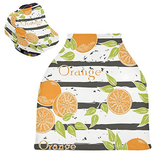 Овошје портокалова шема за седишта за бебиња за автомобили - шетач за капаци на шетачи, марама за медицинска сестра, мулти -употреба на крошна
