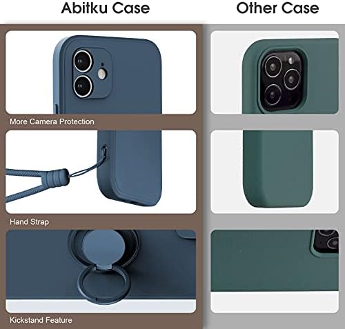 Abitku компатибилен со iPhone 12 Mini Case, силиконски со 360 ° Ring Kickstand држач за мека свилена микрофибер крпа дизајнирана за iPhone 12 Mini 5.4 инчи 2020