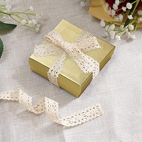 Кутии за накит од картон 10 пакувања - 3,5 x3.5 x1 Масовно памук исполнети мали кутии за подароци со капаци за амбалажа за накит