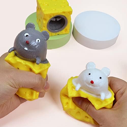 Toyandona 6pcs сирење играчка, стрес топка фидгет играчки глувци во сирење за олеснување на сирење, новите новини за роденден, Божиќ,