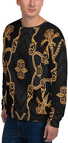 Унисекс џемпер за мажи жени улична облека модна лента од злато црно