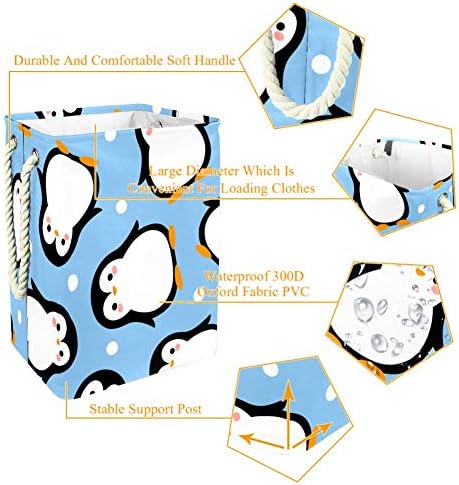 Нехомер Симпатична Пингвин Цртан ФИЛМ 300д Оксфорд Пвц Водоотпорна Облека Ја Попречува Големата Корпа За Перење За Ќебиња Играчки За