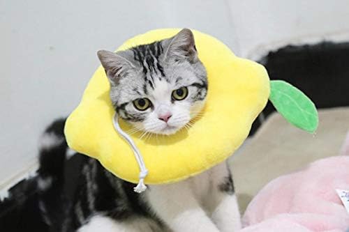 Јака За Обновување На Мачки за Домашни Миленици Мачка Мек Конус Од Лимон Прилагодлив Јака За Миленичиња По Операцијата, Заздравување