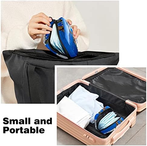 Санитарна торба за складирање на салфетка, торбичка за подлога, торбичка за подлога, мала торба за шминка, шема на пејзаж со сино море замок