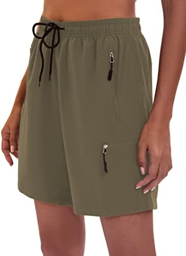 Ichунихуа женски пешачки шорцеви Брзи суви лесни летни шорцеви за жени со џебови од патент