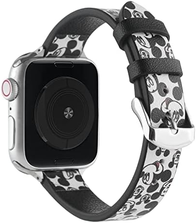Тенок кожен лента за часовници Слатка симпатична цртана руда за нараквици Тесен нараквица компатибилна со Apple Watch Series 8 7 6 5 4 3 2 1 SE Ultra
