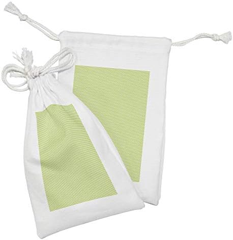 Ambesonne Chevron ткаенина торбичка сет од 2, цик -цак линии во зелени нијанси Современа минималистичка шема на геометрија, мала торба