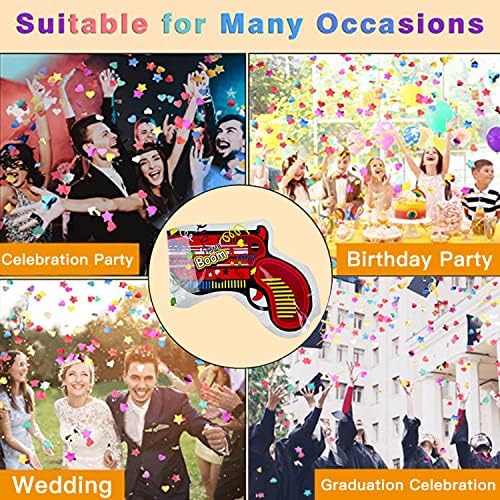 20 парчиња машина за конфети со панделки, автоматски инфлациски огномет пиштол совршен за родендени, свадби, дипломирања, забави