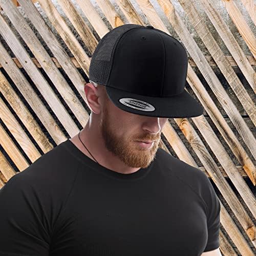 Трендовски продавница за облека FlexFit го преголеми XXL структурирано празно 5 панел Flatbill Snapback Mesh Cap