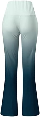 Womenенски удобни панталони еластични половини печатени панталони за нозе Обични спортски јога панталони деловни панталони