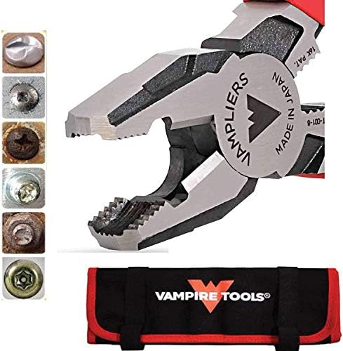 Vampliers VT-001-8P: 8 Pro Lineman Pliers + Алатка торбичка. Планичи за екстрактор на завртки за отстранување на 'рѓосани/оштетени/специјализирани завртки, ореви и завртки. Направени