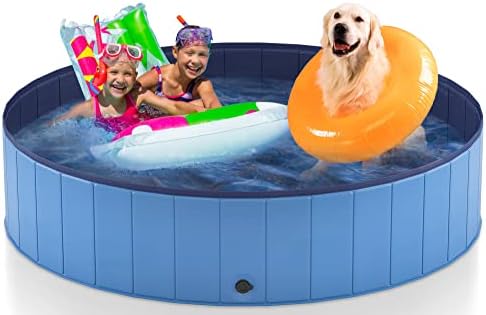 Heeyoo 71 Базен со преклопни кучиња за големи кучиња, преносен тврд пластичен базен за кучиња ， отворено склопувачки миленичиња за капење за миленичиња кучиња и мачки,