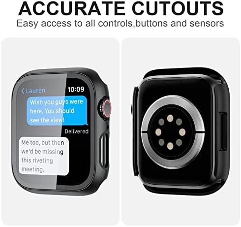 12 Пакет Случај Со Калено Стакло Заштитник На Екранот За Apple Watch Серија 8 Серија 7 45mm, JZK Хард КОМПЈУТЕР Целосна Покриеност
