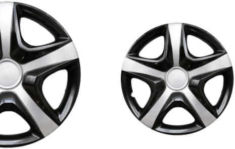 Од 16 инчи на Hubcaps компатибилен со Kia Soul - сет од 4 капаци на раб за тркала од 16 инчи - црна и сива боја