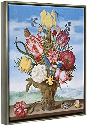 Студената индустрија Букет цвеќиња на работ Класик Амбросиус Босчарт Сликарство Пловечки врамен wallидна уметност, Дизајн од One1000Paintings