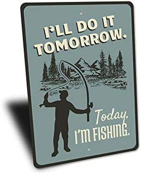 Смешни Риболов Знак, Риболов Хумор Знак, Тато Рибар Алуминиумски Знак-12 х 18