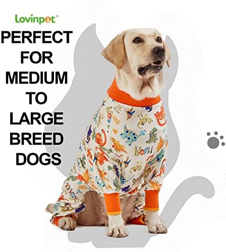 Lovinpet Големо Куче Onesie, Големо Куче Пижами, Анти Лижење, Пост Хирургија Обновување Куче Облека, Големи Куче Jammies, Лесен Водат Дрес Плете