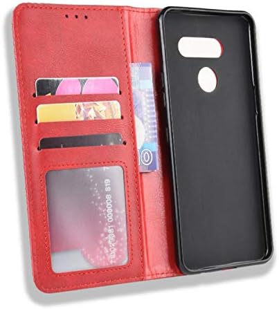Случај HualuBro LG K50S, Ретро Pu Кожа Отпорен На Удари Паричник Флип Капак Со Држач За Слот За Картички И Магнетно Затворање ЗА Телефонска